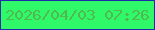 文字の大きさ：4、枠の色：212bae、背景の色：2ff968、文字の色：50b952 無料ブログパーツのブログ時計