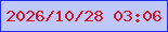 文字の大きさ：1、枠の色：212be9、背景の色：bfc9ff、文字の色：d61323 無料ブログパーツのブログ時計