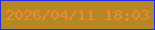 文字の大きさ：1、枠の色：212df2、背景の色：b68722、文字の色：e98b3b 無料ブログパーツのブログ時計