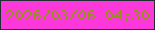 文字の大きさ：5、枠の色：212e33、背景の色：fd38db、文字の色：929316 無料ブログパーツのブログ時計