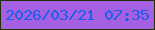 文字の大きさ：4、枠の色：213104、背景の色：a460e1、文字の色：1a5fec 無料ブログパーツのブログ時計