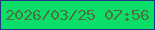 文字の大きさ：1、枠の色：213583、背景の色：0ade68、文字の色：4a713e 無料ブログパーツのブログ時計