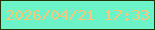 文字の大きさ：1、枠の色：213601、背景の色：6cf3c7、文字の色：fac87b 無料ブログパーツのブログ時計