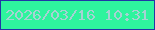 文字の大きさ：4、枠の色：2136a6、背景の色：2ef49e、文字の色：a6d2d3 無料ブログパーツのブログ時計