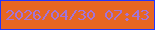文字の大きさ：2、枠の色：2136fe、背景の色：e76622、文字の色：a373d8 無料ブログパーツのブログ時計