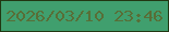 文字の大きさ：1、枠の色：213712、背景の色：409f6e、文字の色：586e37 無料ブログパーツのブログ時計