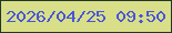 文字の大きさ：3、枠の色：213729、背景の色：d8df88、文字の色：4955da 無料ブログパーツのブログ時計