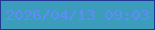 文字の大きさ：2、枠の色：213796、背景の色：3b9cbc、文字の色：5f8cfc 無料ブログパーツのブログ時計