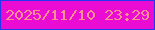 文字の大きさ：5、枠の色：2138ef、背景の色：ea0cd2、文字の色：fd8f8e 無料ブログパーツのブログ時計