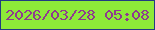 文字の大きさ：3、枠の色：213b82、背景の色：8dea38、文字の色：8f3a8e 無料ブログパーツのブログ時計