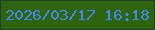 文字の大きさ：5、枠の色：213e2a、背景の色：2e640d、文字の色：4687f0 無料ブログパーツのブログ時計