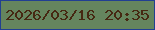 文字の大きさ：4、枠の色：213f92、背景の色：65855e、文字の色：462812 無料ブログパーツのブログ時計