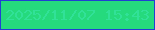 文字の大きさ：5、枠の色：213fd2、背景の色：25da7d、文字の色：30e197 無料ブログパーツのブログ時計