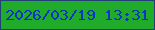 文字の大きさ：2、枠の色：214078、背景の色：20ab2a、文字の色：0635c6 無料ブログパーツのブログ時計
