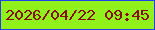 文字の大きさ：2、枠の色：2141ef、背景の色：90f21a、文字の色：841104 無料ブログパーツのブログ時計