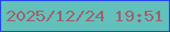文字の大きさ：2、枠の色：2142fd、背景の色：62c1ba、文字の色：a35f6c 無料ブログパーツのブログ時計