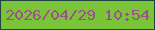 文字の大きさ：1、枠の色：214341、背景の色：79c437、文字の色：9d508c 無料ブログパーツのブログ時計