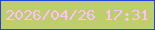 文字の大きさ：2、枠の色：2143de、背景の色：bece6c、文字の色：febffe 無料ブログパーツのブログ時計