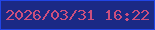 文字の大きさ：2、枠の色：2145e5、背景の色：1b2985、文字の色：cc4f7e 無料ブログパーツのブログ時計