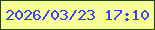 文字の大きさ：4、枠の色：214607、背景の色：f8fe97、文字の色：353ffd 無料ブログパーツのブログ時計