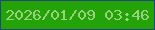 文字の大きさ：5、枠の色：214979、背景の色：24a308、文字の色：9ad17e 無料ブログパーツのブログ時計
