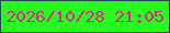 文字の大きさ：5、枠の色：214a4a、背景の色：26fb1e、文字の色：e3268b 無料ブログパーツのブログ時計