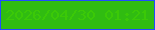 文字の大きさ：3、枠の色：214bff、背景の色：30bc11、文字の色：3bc907 無料ブログパーツのブログ時計