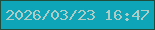 文字の大きさ：4、枠の色：214d3c、背景の色：0fa5b9、文字の色：adccc5 無料ブログパーツのブログ時計