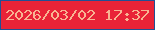 文字の大きさ：5、枠の色：215094、背景の色：e92337、文字の色：f8b492 無料ブログパーツのブログ時計