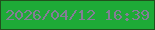 文字の大きさ：4、枠の色：21511d、背景の色：1eaa37、文字の色：847d96 無料ブログパーツのブログ時計