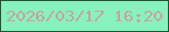 文字の大きさ：4、枠の色：215136、背景の色：87f3bc、文字の色：c99fa7 無料ブログパーツのブログ時計