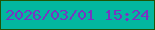 文字の大きさ：1、枠の色：215406、背景の色：03b7a0、文字の色：7834c1 無料ブログパーツのブログ時計