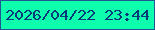 文字の大きさ：1、枠の色：215893、背景の色：0dffad、文字の色：063b78 無料ブログパーツのブログ時計