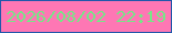 文字の大きさ：5、枠の色：2158ab、背景の色：fe77b4、文字の色：78e587 無料ブログパーツのブログ時計