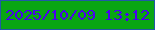 文字の大きさ：4、枠の色：2159a6、背景の色：09a613、文字の色：4a00ef 無料ブログパーツのブログ時計