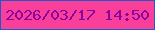 文字の大きさ：2、枠の色：2159c8、背景の色：fa3f9a、文字の色：89059f 無料ブログパーツのブログ時計