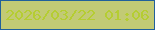 文字の大きさ：4、枠の色：21609b、背景の色：c2ca75、文字の色：b5cd32 無料ブログパーツのブログ時計