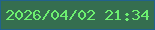 文字の大きさ：2、枠の色：21628d、背景の色：356e4f、文字の色：6df070 無料ブログパーツのブログ時計