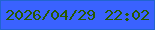 文字の大きさ：5、枠の色：2164d0、背景の色：3a62ff、文字の色：295900 無料ブログパーツのブログ時計