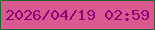 文字の大きさ：4、枠の色：21672f、背景の色：db5991、文字の色：8b0278 無料ブログパーツのブログ時計