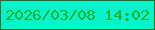文字の大きさ：3、枠の色：216c27、背景の色：08f3cc、文字の色：14b02c 無料ブログパーツのブログ時計