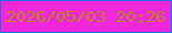 文字の大きさ：3、枠の色：216dde、背景の色：f028dd、文字の色：be7e26 無料ブログパーツのブログ時計