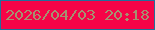 文字の大きさ：4、枠の色：216f9b、背景の色：f50447、文字の色：a59170 無料ブログパーツのブログ時計