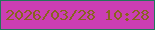 文字の大きさ：4、枠の色：21765a、背景の色：cb3eb3、文字の色：89631f 無料ブログパーツのブログ時計