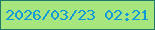 文字の大きさ：1、枠の色：217867、背景の色：a7e67e、文字の色：119ad7 無料ブログパーツのブログ時計