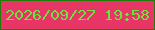 文字の大きさ：1、枠の色：217c07、背景の色：e73666、文字の色：6ae33e 無料ブログパーツのブログ時計