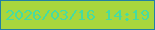 文字の大きさ：3、枠の色：2180a4、背景の色：a8d63d、文字の色：46dca1 無料ブログパーツのブログ時計