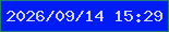 文字の大きさ：4、枠の色：218173、背景の色：001cf4、文字の色：d9d5ea 無料ブログパーツのブログ時計