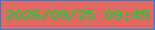 文字の大きさ：4、枠の色：2182e8、背景の色：df6860、文字の色：04d734 無料ブログパーツのブログ時計