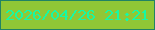文字の大きさ：4、枠の色：218364、背景の色：90c736、文字の色：15f9a5 無料ブログパーツのブログ時計
